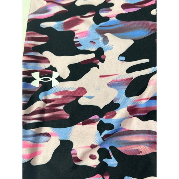 Under Armour Girl's‎ HeatGear Pink Camo Capri Leggings YLG Youth Activewear - Picture 3 of 7